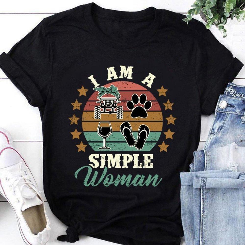 Im A Simple Woman Jeep Girl Adventure Outdoor Retro Casual Unisex T-Shirt